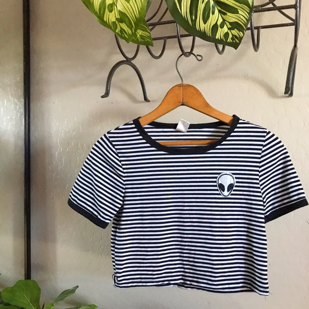Striped Alien Crop Top